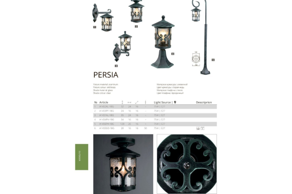 Уличный Бра Arte Lamp PersiaA1451AL-1BG