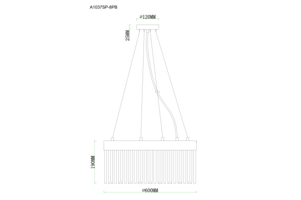 Подвесная люстра Arte Lamp Francheska A1037SP-8PB