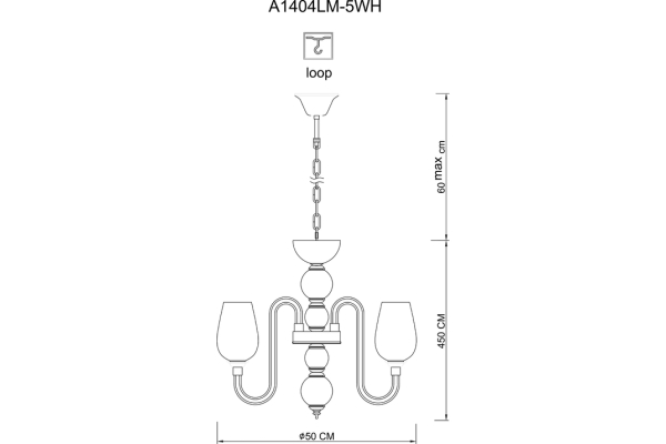 Подвесная люстра Arte Lamp Lavinia A1404LM-5WH