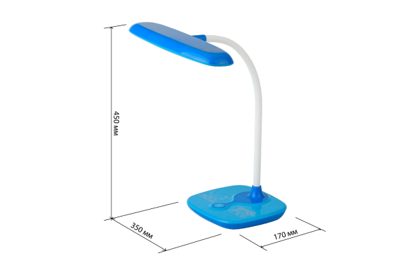 Настольный светильник ЭРА NLED-432-6W-BU детский, светодиодный синий
