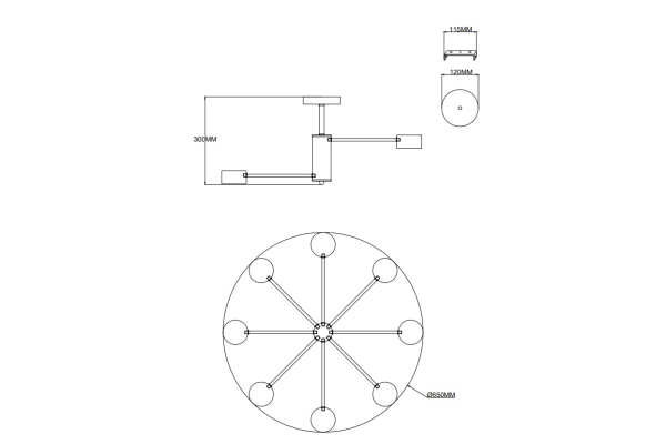 Люстра Schaffner Affari 4050-8, цвет белый, 8xGX53/12Вт