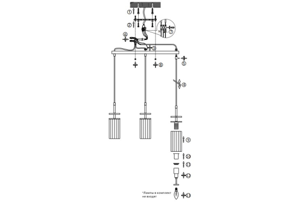 Люстра Schaffner Arrimo 4345-3Л, цвет хром, 3xE14/40Вт