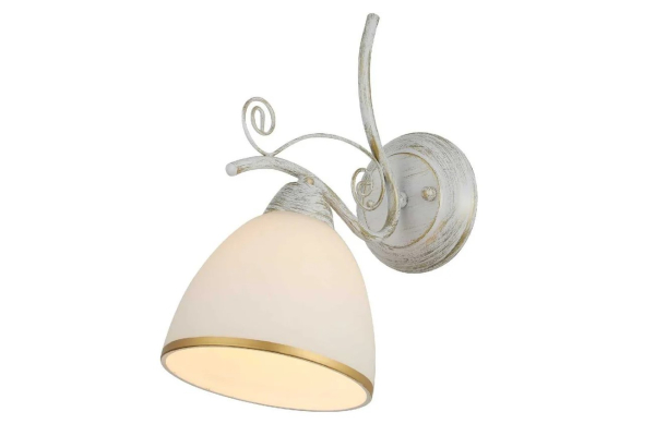 Бра Schaffner Cadarzo 4650-1В, цвет белый с золотом, 1xE27/40Вт