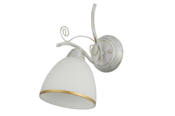 Бра Schaffner Cadarzo 4650-1В, цвет белый с золотом, 1xE27/40Вт