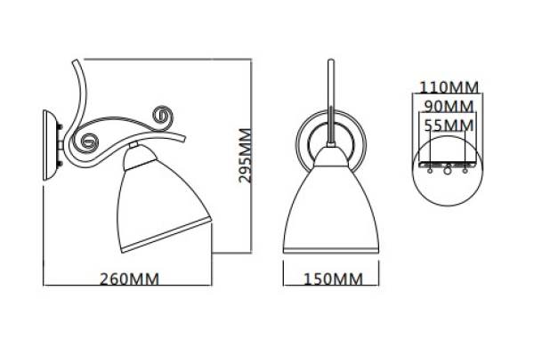 Бра Schaffner Cadarzo 4650-1В, цвет белый с золотом, 1xE27/40Вт