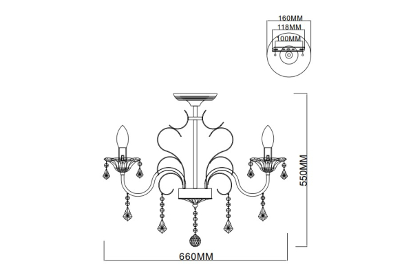Люстра Schaffner Camiseta 4690-6, цвет белый/золото, 6xE14/40Вт