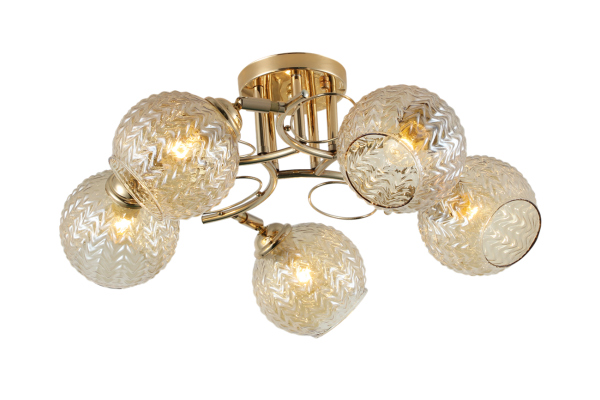 Люстра Schaffner Cenefa 4670-5, цвет золото, 5xE27/40Вт