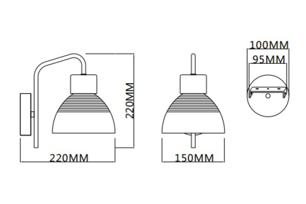 Бра Schaffner Cizalla 4585-1В, цвет черный/дерево, 1xE27/40Вт