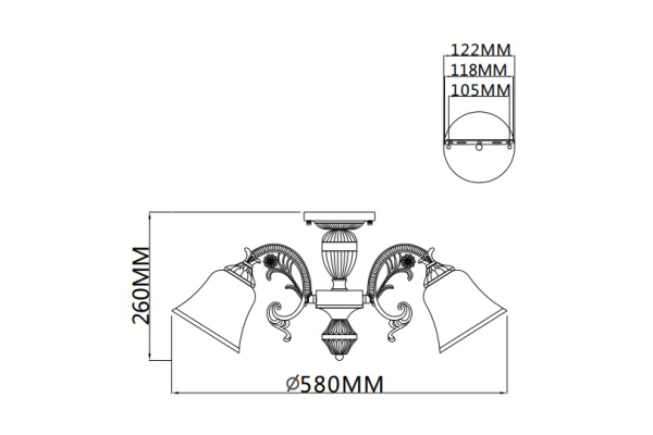 Люстра Schaffner Cuartel 4645-3, цвет белый/золото, 3xE27/40Вт