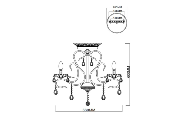 Люстра Schaffner Diamante 4695-6, цвет белый/золото, 6xE14/40Вт