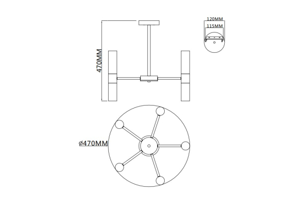 Люстра Schaffner Dolore 4380-10, цвет хром, 10xE14/40Вт