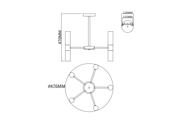 Люстра Schaffner Dolore 4380-10, цвет черный, 10xE14/40Вт