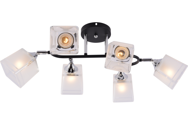Люстра Schaffner Dozzina 4225-6, цвет черный+хром, 6хE27/60Вт