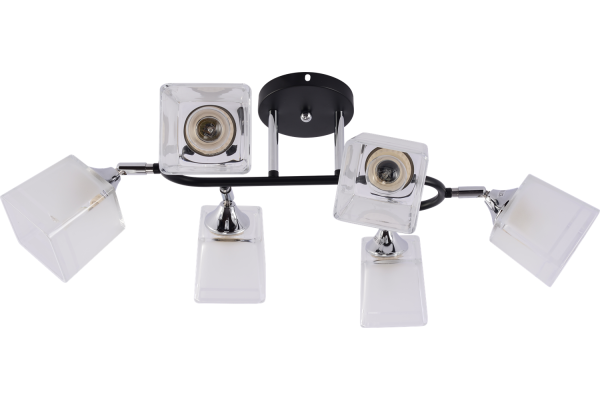 Люстра Schaffner Dozzina 4225-6, цвет черный+хром, 6хE27/60Вт