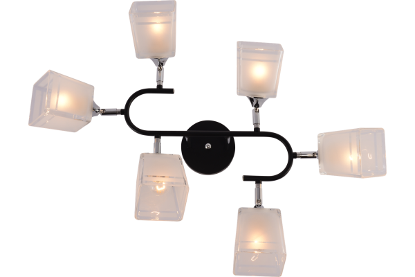 Люстра Schaffner Dozzina 4225-6, цвет черный+хром, 6хE27/60Вт