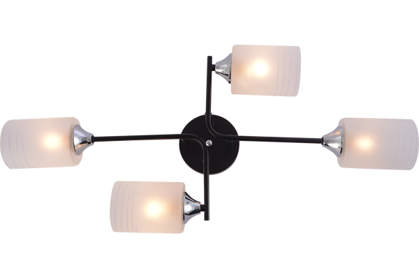 Люстра Schaffner Escrito 4230-4, цвет черный/хром, 4хE27/60Вт