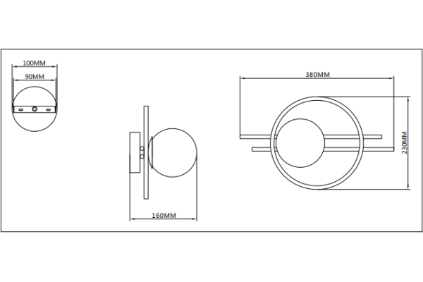 Бра Schaffner Faja 3690-1W BK, 1xE14/15W