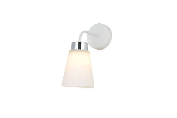 Бра Schaffner Fattore 4555-1В, цвет белый/хром, 1xE27/40Вт