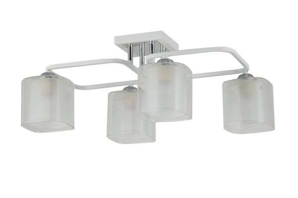 Люстра Schaffner Gafas 4600-4, цвет белый/хром, 4xE27/40Вт