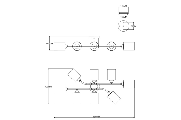Люстра Schaffner Grumo 4220-8, цвет хром, 8хE27/60Вт