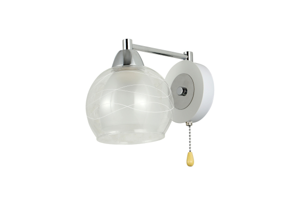 Бра Schaffner Maillot 4655-1В, цвет белый/хром, 1xE27/40Вт
