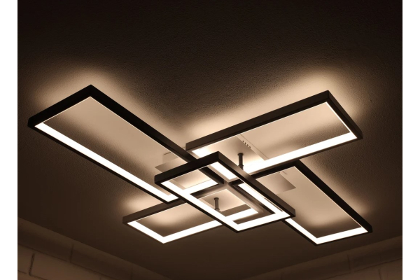 Люстра Schaffner Martillo 4190-5, цвет белый+черный, LED 206Вт, пульт ИК
