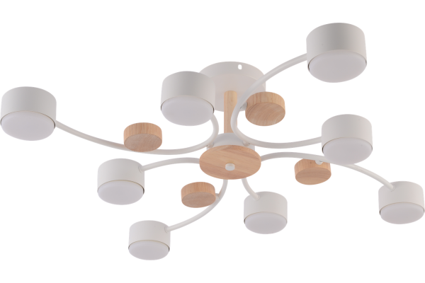 Люстра Schaffner Membri 4475-8, цвет белый/натуральный древесный, 8хGX53/15Вт