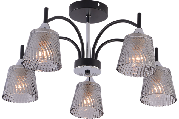 Люстра Schaffner Midita 4395-5, цвет коричневый/хром, 5хE14/40Вт