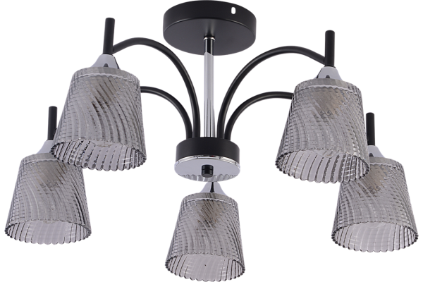 Люстра Schaffner Midita 4395-5, цвет коричневый/хром, 5хE14/40Вт