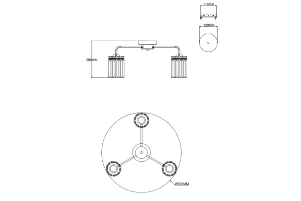 Люстра Schaffner Murrala 4155-3, цвет золото, 3хE27/60Вт