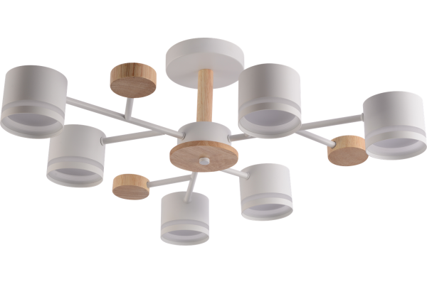 Люстра Schaffner Numero 4500-6, цвет белый/натуральный древесный, 6хGX53/15Вт