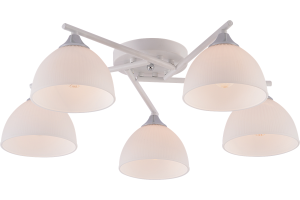Люстра Schaffner Pluma 4245-5, цвет белый/хром, 5хE27/60Вт