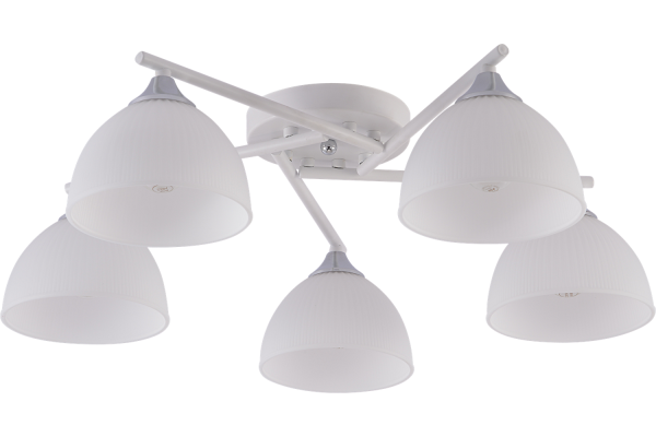Люстра Schaffner Pluma 4245-5, цвет белый/хром, 5хE27/60Вт
