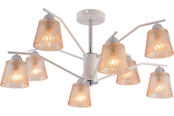Люстра Schaffner Relleno 4240-8, цвет белый/хром, 8хE14/40Вт