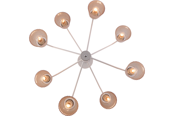 Люстра Schaffner Relleno 4240-8, цвет белый/хром, 8хE14/40Вт