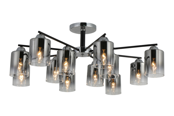 Люстра Schaffner Risorse 3520-12, цвет хром/черный, 12xE27/40Вт