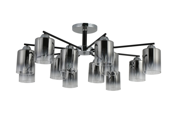 Люстра Schaffner Risorse 3520-12, цвет хром/черный, 12xE27/40Вт