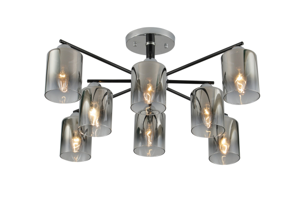Люстра Schaffner Risorse 3520-8, цвет хром/черный, 8xE27/40Вт
