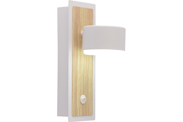 Бра Schaffner Scelte 4460-1В, цвет белый/дерево, 1xGX53/15Вт