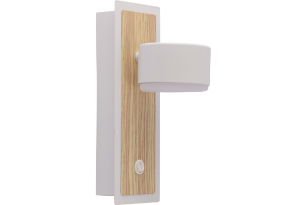 Бра Schaffner Scelte 4460-1В, цвет белый/дерево, 1xGX53/15Вт