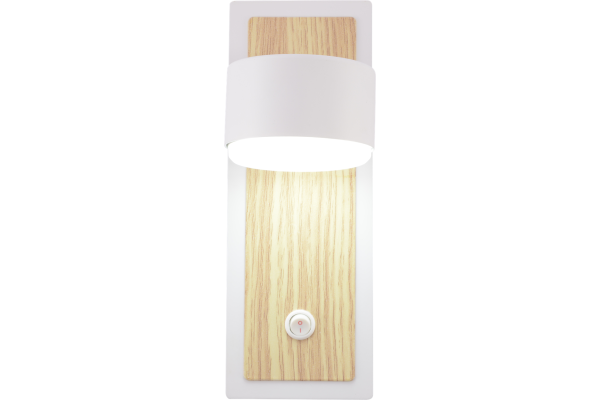 Бра Schaffner Scelte 4460-1В, цвет белый/дерево, 1xGX53/15Вт
