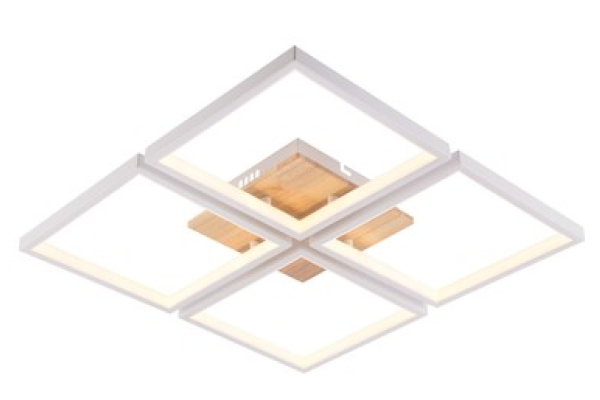 Люстра Schaffner Secolo 4510-4, цвет белый+натуральный древесный, LED 136Вт, пульт ИК