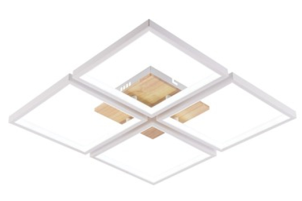 Люстра Schaffner Secolo 4510-4, цвет белый+натуральный древесный, LED 136Вт, пульт ИК