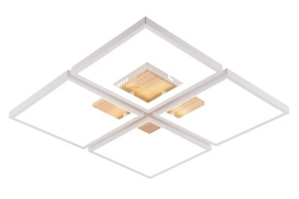 Люстра Schaffner Secolo 4510-4, цвет белый+натуральный древесный, LED 136Вт, пульт ИК