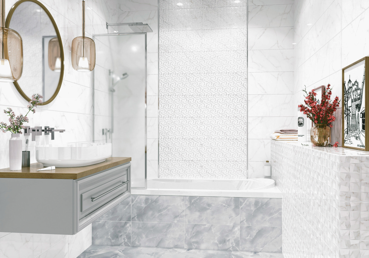 Декор Alma Ceramica Grigio с геометрическим узором