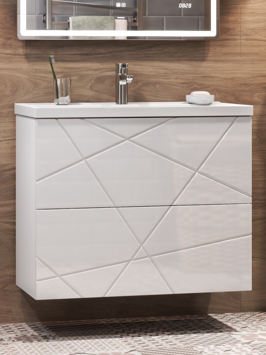 vigo зеркальный шкаф geometry 800 с led подсветкой