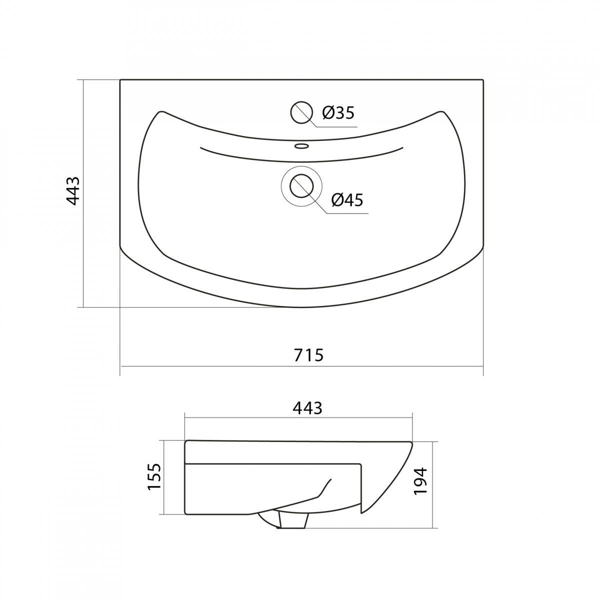 Раковина Santek Балтика 70 купить по цене 3 429 руб в интернет магазине ...